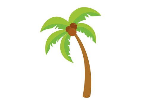 Coconut Tree Beach Vector Illustration By Printables Plazza | TheHungryJPEG