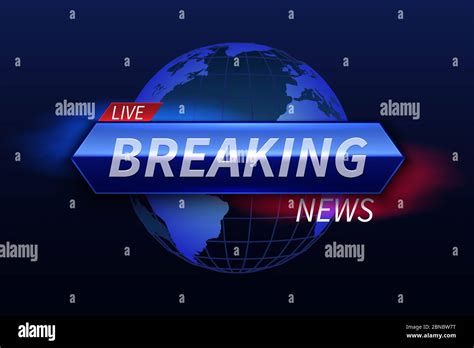 Breaking news banner. Live tv studio headline. Broadcast show vector ...