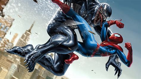 Venom X Spidey, anime, black, dragon, hero, marvel, red, skull ...