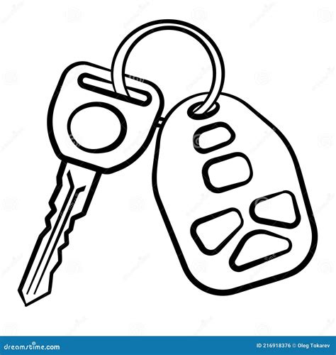 Car keys stock vector. Illustration of chain, drawing - 216918376