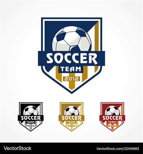 Football team academy logo Royalty Free Vector Image