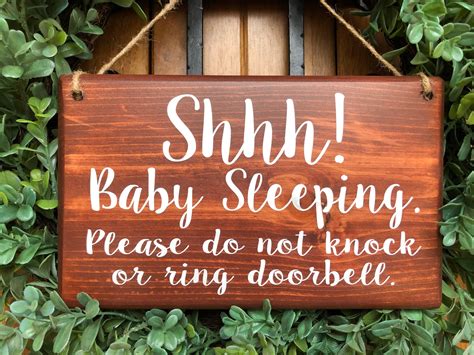 Baby Sleeping Sign Shhh Baby Sleeping Baby Door Sign - Etsy