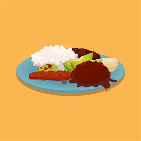 Premium Vector | Plato Tipico Honduras Food Design with cartoon style