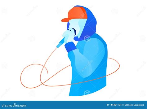 Silhouette Of The Guy Beatbox With A Microphone. Vector Illustration | CartoonDealer.com #43707438