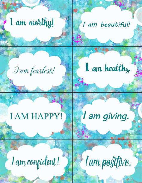 Printable Positive Affirmation Cards - Calendar Printables