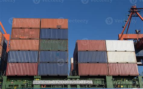 Container Ship is loading in a port 10297967 Stock Photo at Vecteezy