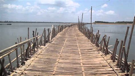 The Bamboo Bridge - Kampong Cham - Cambodia - YouTube