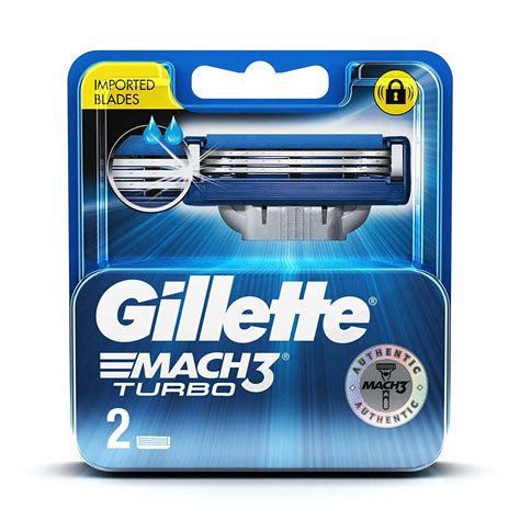 Buy Gillette Mach3 Turbo Manual Shaving Razor Blades - 2s Pack ...