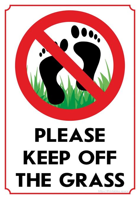 Don’t Walk On Grass Signs – Free Printables