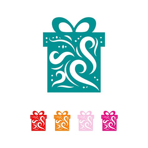 gift box logo vector with ribbon and celebration element 14022404 ...