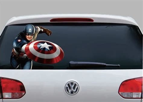 4 Sizes Captain America Car Sticker Perspective Side Door Rear Window ...