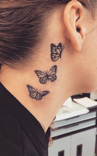 Butterfly Tattoo Behind Ear Drawing - 8 Cutest Small Butterfly Tattoo ...