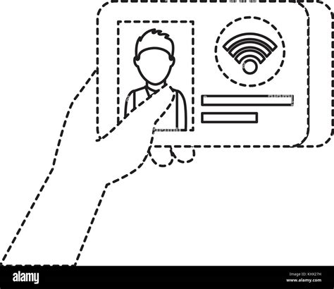 hand holding id card document wifi technology Stock Vector Image & Art - Alamy