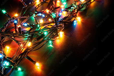 Christmas background with lights and free text space. Christmas lights ...