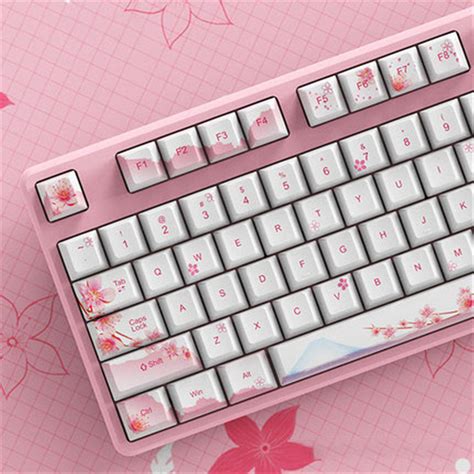 Fuji Cherry Blossom Keycaps-128 PCS Sakura Keycap Set Pink - Etsy