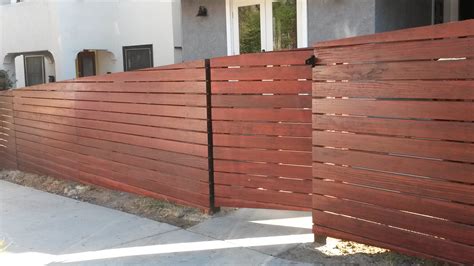 4' Tall Sloping Horizontal Front Yard Fence & Pedestrian Gate #4 - WoodFenceExpert.com