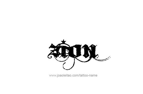 Zion Name Tattoo Designs