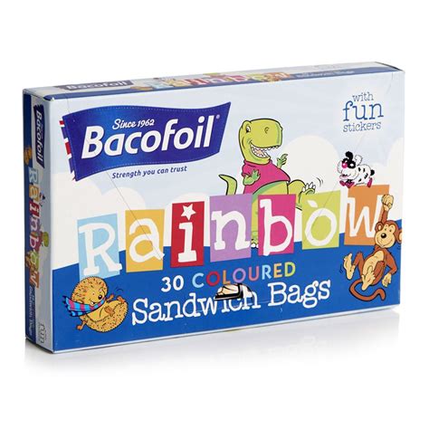 Bacofoil Rainbow Sandwich Bags 30pk | Sandwich bags, Sandwiches, Fun stickers