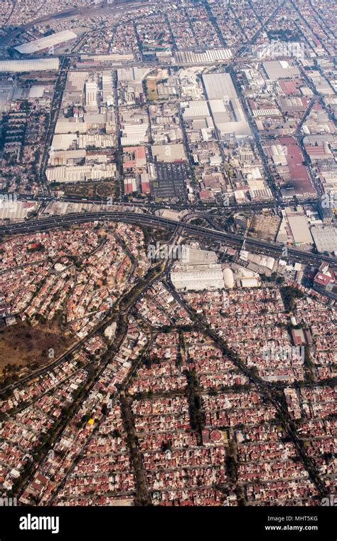 mexico city aerial view landscape from airplane Stock Photo - Alamy