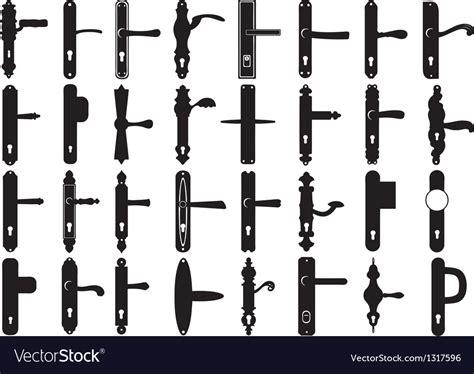 Set of door knobs Royalty Free Vector Image - VectorStock