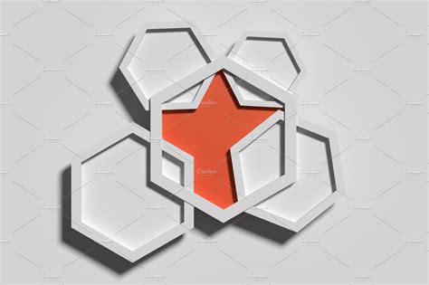 Abstract hexagons containing pentagon, symbol, and design | Abstract ...