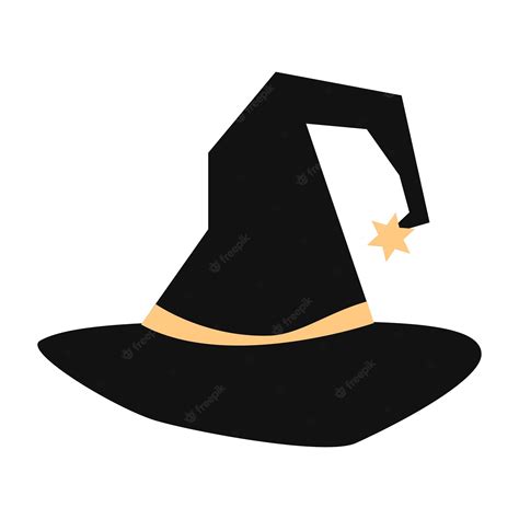 Premium Vector | Black witches hat