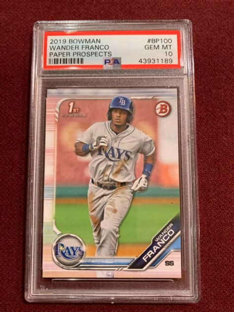 Wander Franco 2019 Bowman 1st Rookie Card PSA 10 Gem Mt Devil Rays | eBay