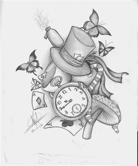 Alice in wonderland desing tattoo by Nem-Metalhead on DeviantArt