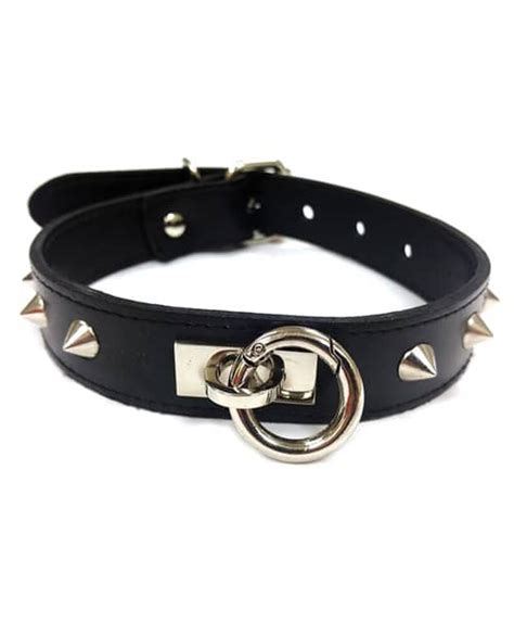 Leather O Ring Studded Collar – The BDSM Toy Shop