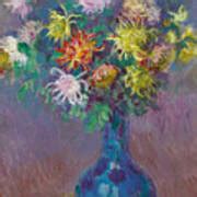 Vase of Chrysanthemums Painting by Claude Monet