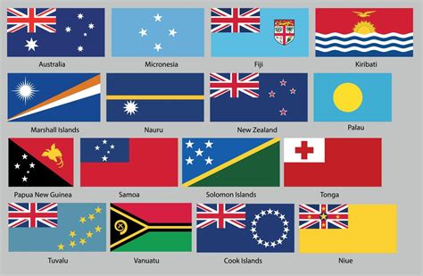 Oceania Country Flags