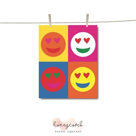 Items similar to Gallery Wall Art | Emoji Pop Art | Graphic Print | Emoji Print | Printable ...