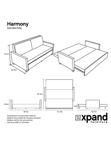 Harmony – King Sofa bed with Memory Foam – Expand Furniture -... | King sofa bed, Sofa king ...