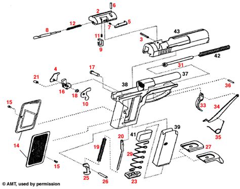 AMT® Back-Up DAO .380 ACP Small Frame Schematic - Brownells UK