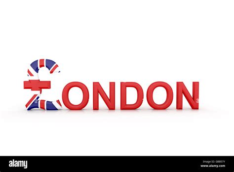 3d illustration Text London with currency symbol Stock Photo - Alamy