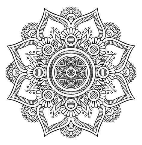 The big flower - Mandalas Adult Coloring Pages