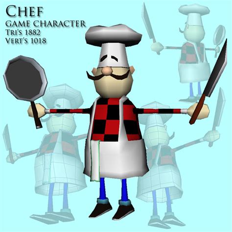 3d chef character games model