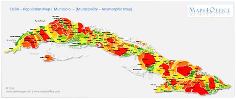 Cuba Population Density Map