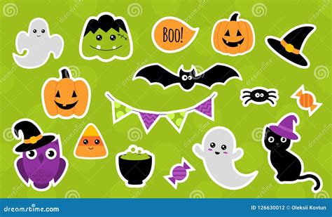 Halloween Stickers for Kids. Isolated. Vector Stock Vector ...