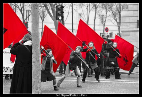 Red Flags of Protest | a monchome photo with a dash of colou… | Flickr