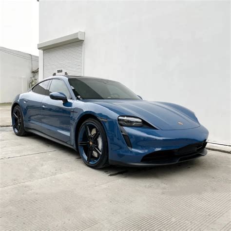 Quality Porsche Gloss Neptune Blue Car Vinyl Wrap For Sale | Carwraponline.com