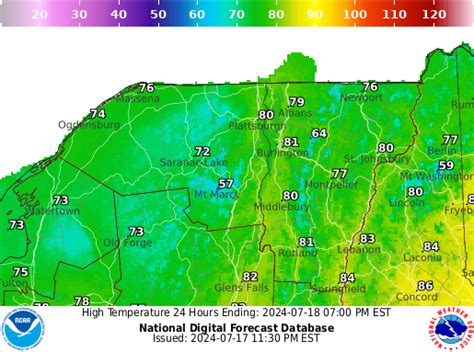 NOAA Graphical Forecast for Burlington, VT