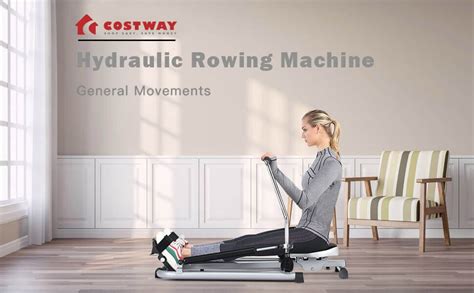 Exercise Adjustable Double Hydraulic Resistance Rowing Machine - Costway