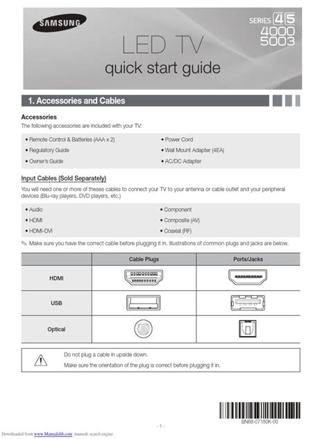 TV Samsung Un32j4000 | PDF | Hdmi | Set Top Box