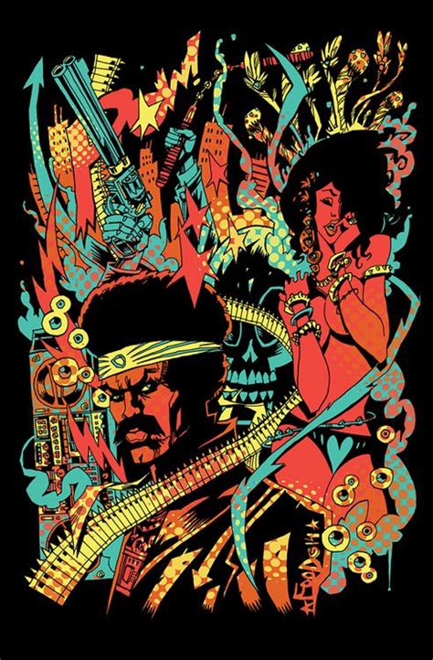 Black Dynamite by Jim Mahfood (aka Foodone) | Pinball art, Psychedelic art, Black dynamite