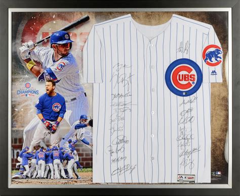 Chicago Cubs 2016 MLB World Series Champions Framed Team Signed ...