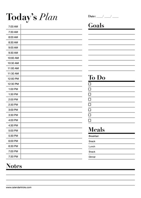 Daily Time Planner Printable - Free Printable Worksheet