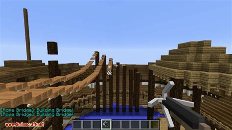 Rope Bridge Mod 1.16.5/1.15.2 (Grappling Gun, Custom Bridges) - 9Minecraft.Net