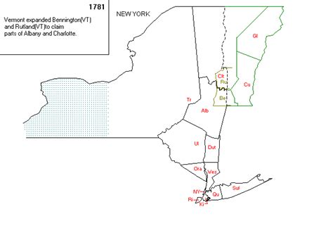 Washington County, NY Boundary Map - 1781