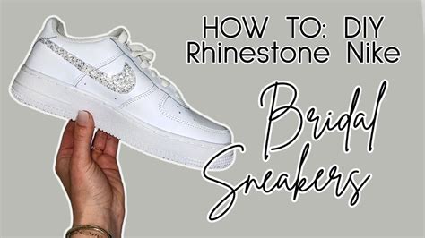 DIY rhinestone sneakers | how to make nike wedding shoes 👟 🤍 - YouTube